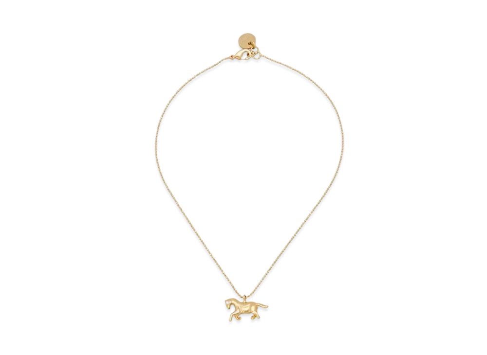 Marni Ball Chain Necklace with Horse Charm "Gold"
