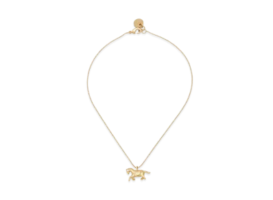 Marni Ball Chain Necklace with Horse Charm "Gold"
