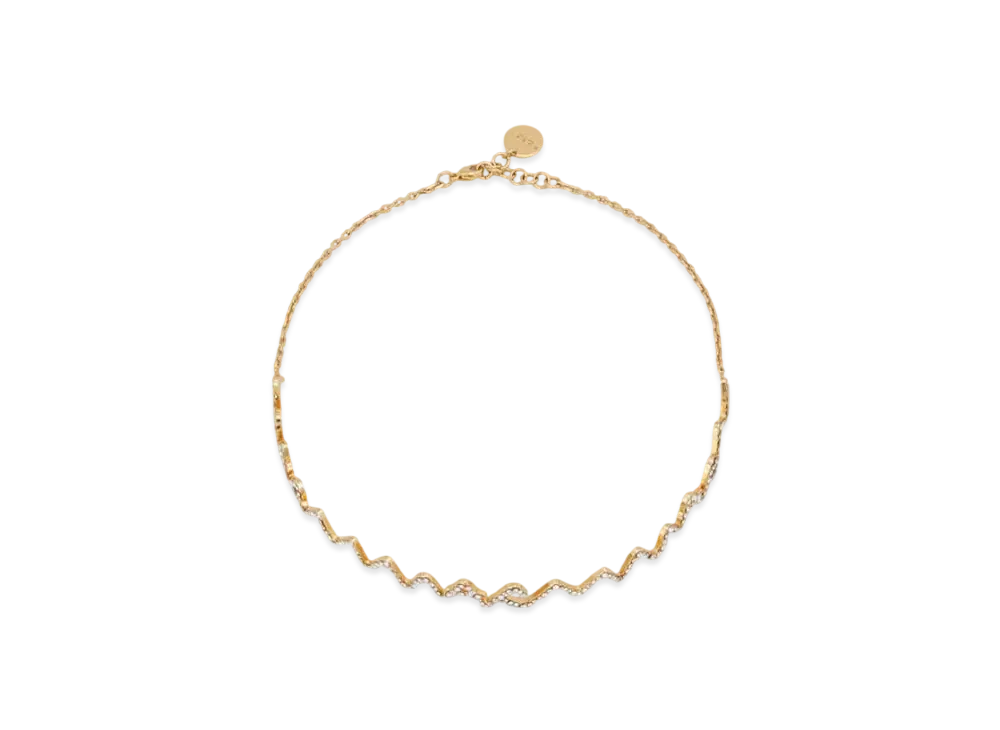 Marni Rhinestone Pave Marni Symbol Choker Necklace "Gold"