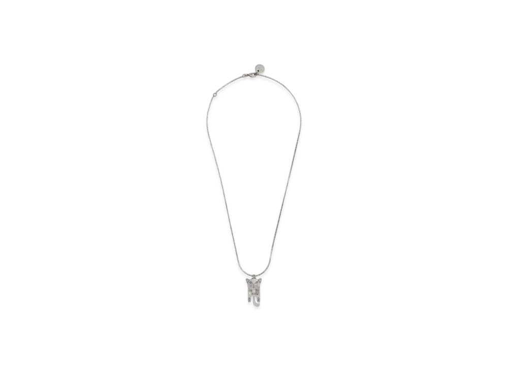 Marni Cat-Shaped Pendant Chain Necklace "Palladium"