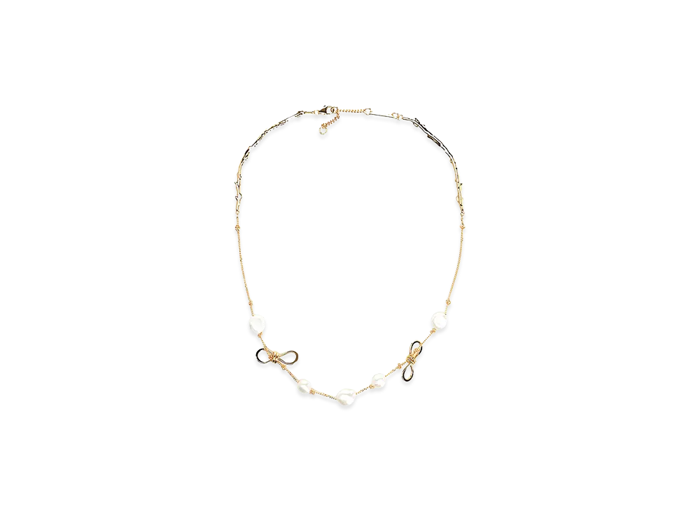 MARNI Women's Necklace with Knots And Pearls "Gold"