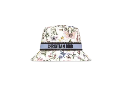 Dior D-Bobby Christian Dior 1947 Small-Brim Bucket Hat Embroidery "White Multicolor"