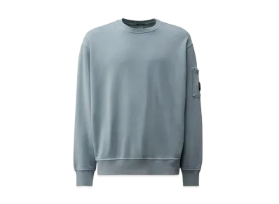 C.P Company Brushed and Emerized Diagonal Fleece Lens Crew Neck Sweatshirt "Flint Stone"
