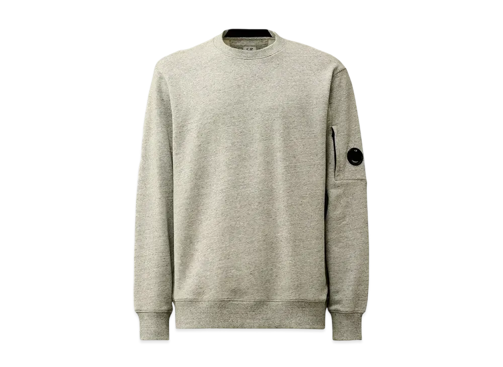 C.P Company Diagonal Raised Fleece Crew Neck Lens Sweatshirt "Greystone Melange"
