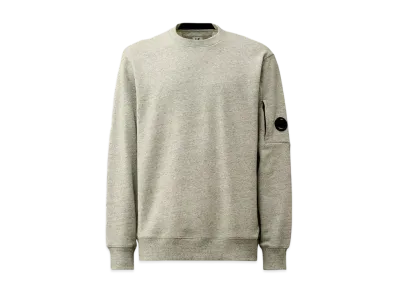 C.P Company Diagonal Raised Fleece Crew Neck Lens Sweatshirt "Greystone Melange"
