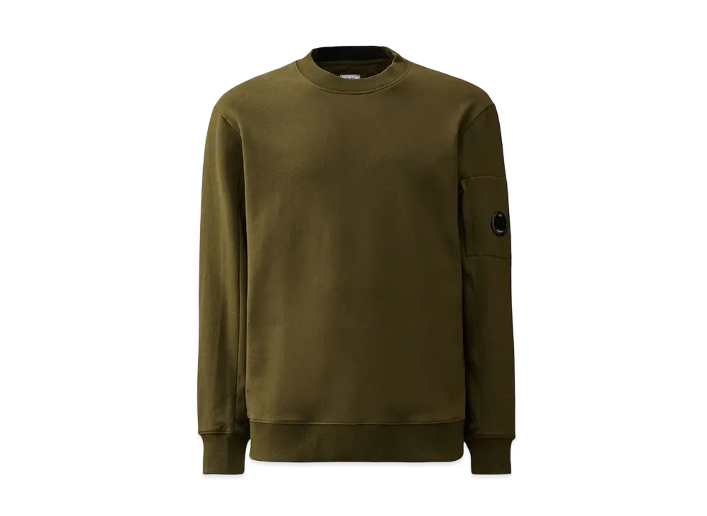 C.P Company Diagonal Raised Fleece Crew Neck Lens Sweatshirt "Ivy Green"