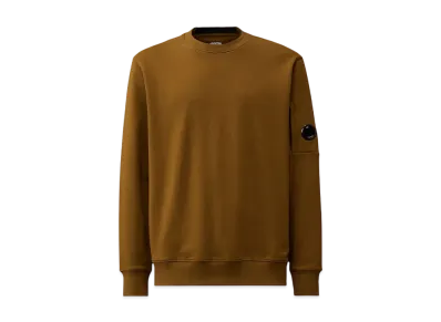 C.P Company Diagonal Raised Fleece Crew Neck Lens Sweatshirt "Toffee"