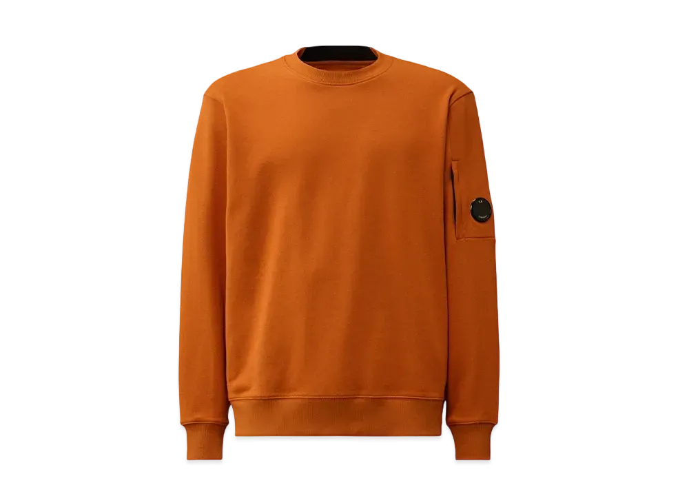 C.P Company Diagonal Raised Fleece Crew Neck Lens Sweatshirt "Bombay Brown"