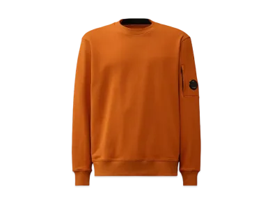 C.P Company Diagonal Raised Fleece Crew Neck Lens Sweatshirt "Bombay Brown"