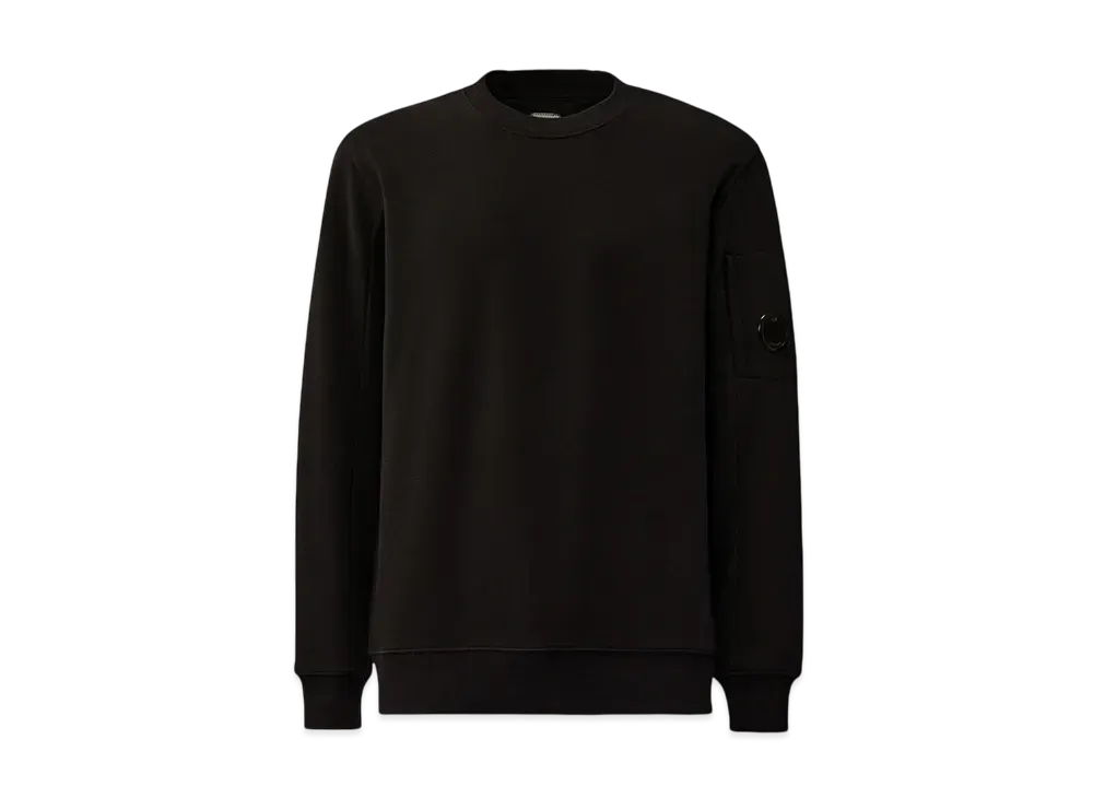 C.P Company Diagonal Raised Fleece Crew Neck Lens Sweatshirt "Black"