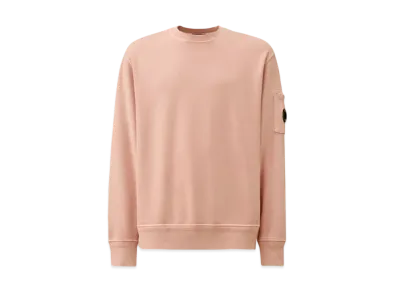 C.P. Company Cotton Diagonal Fleece Crewneck Sweatshirt "Misty Rose Pink"