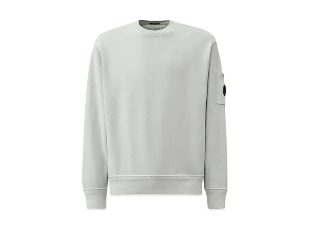 C.P. Company Cotton Diagonal Fleece Crewneck Sweatshirt "Cerulean Light Blue"
