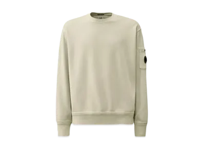 C.P. Company Cotton Diagonal Fleece Crewneck Sweatshirt "Blue Fox Grey"