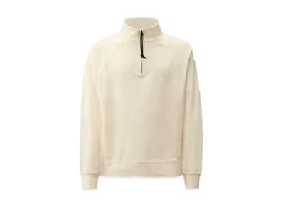 C.P. Company Light Fleece Half Zip Logo Sweatshirt "Gauze White"