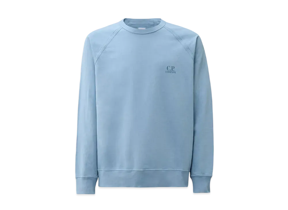 C.P. Company Light Fleece Logo Crewneck Sweatshirt "Pacific Coast Light Blue"