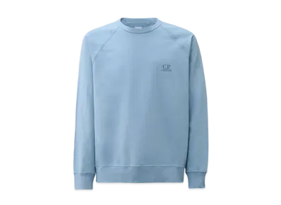 C.P. Company Light Fleece Logo Crewneck Sweatshirt "Pacific Coast Light Blue"