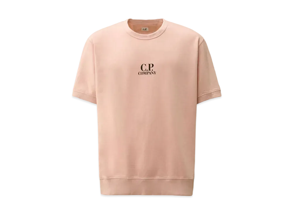C.P. Company Light Fleece Short Sleeve Sweatshirt "Misty Rose Pink"