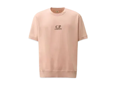 C.P. Company Light Fleece Short Sleeve Sweatshirt "Misty Rose Pink"