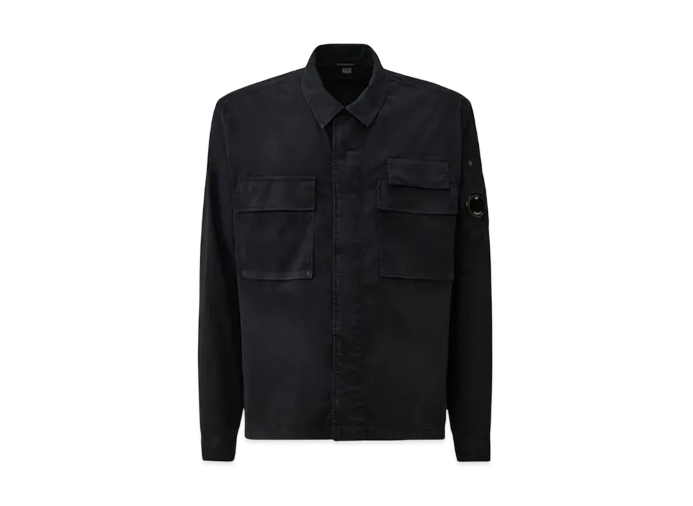 C.P. Company Organic Gabardine Utility Lens Shirt "Total Eclipse Blue"