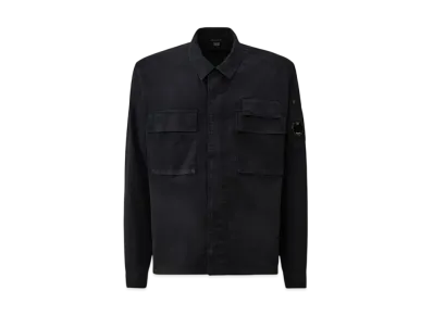 C.P. Company Organic Gabardine Utility Lens Shirt "Total Eclipse Blue"