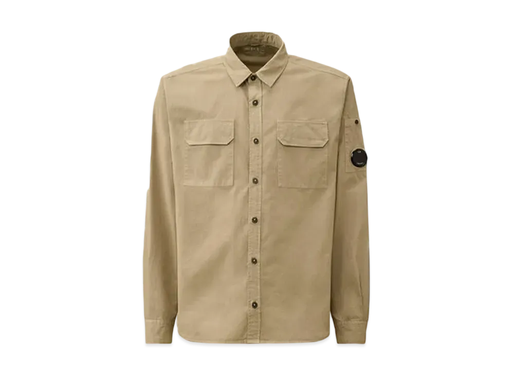 C.P. Company Organic Gabardine Lens Shirt "Vintage Khaki Beige"