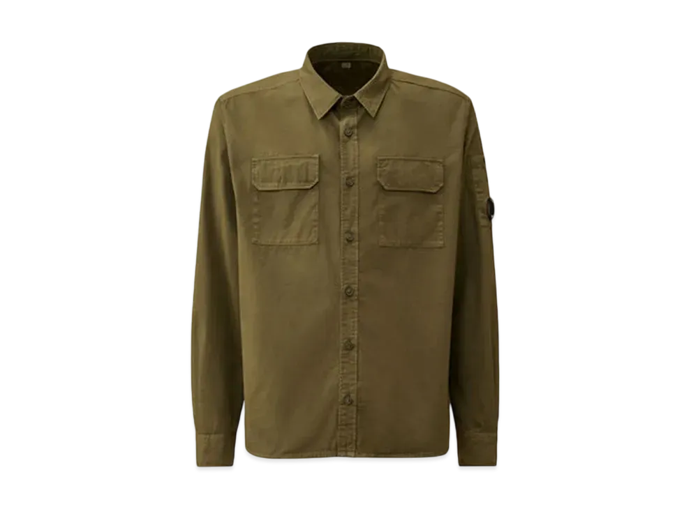 C.P. Company Organic Gabardine Lens Shirt "Ivy Green"
