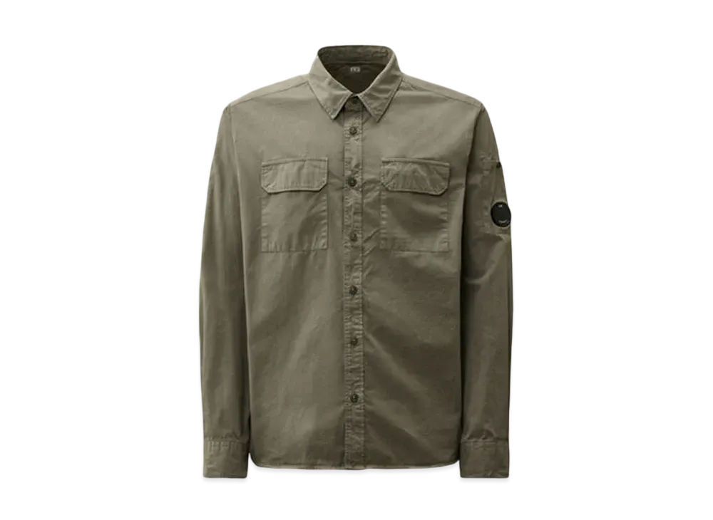 C.P. Company Organic Gabardine Lens Shirt "Smoked Pearl Grey"