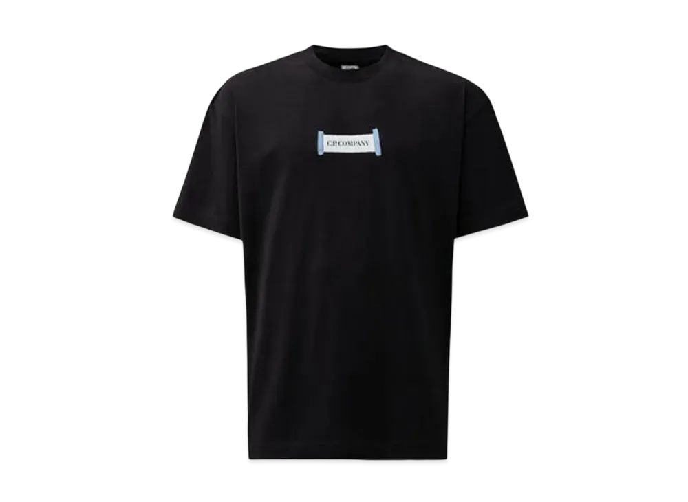 C.P. Company 30/1 Jersey Printed Logo T-Shirt "Total Eclipse Blue"
