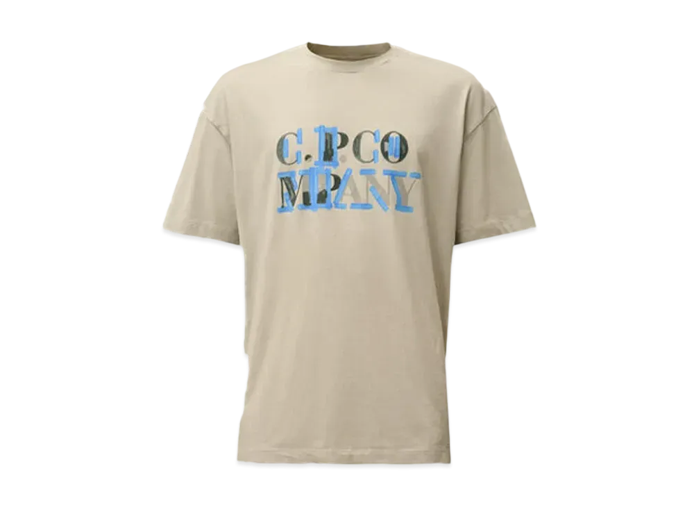 C.P. Company 30/1 Jersey Blurred Logo T-Shirt "Blue Fox Grey"