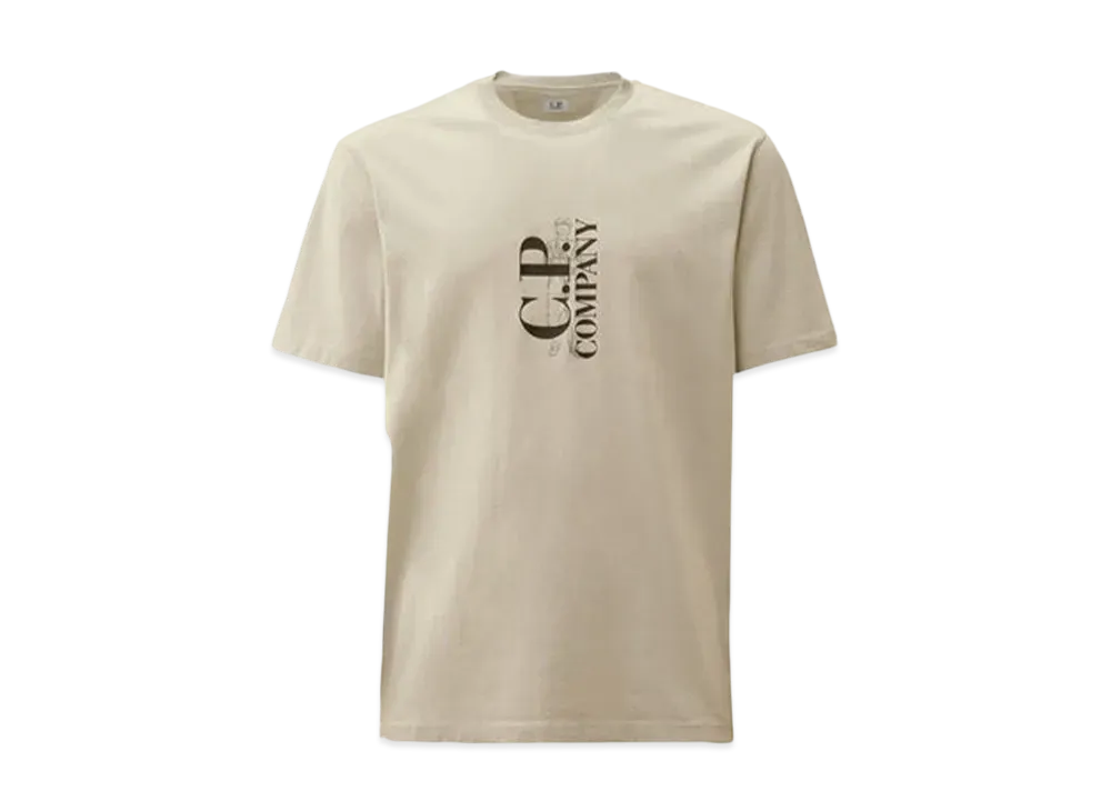 C.P. Company 30/1 Jersey Vertical Logo T-Shirt "Blue Fox Grey"