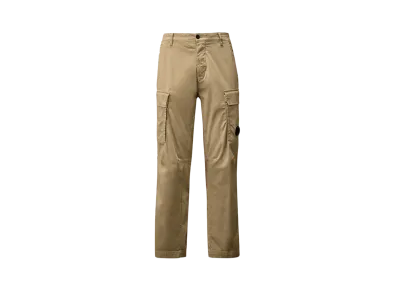 C.P. Company Stretch Sateen Loose Cargo Pants "Vintage Khaki Beige"