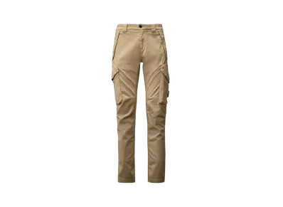 C.P. Company Stretch Sateen Utility Cargo Lens Pants "Vintage Khaki Beige"