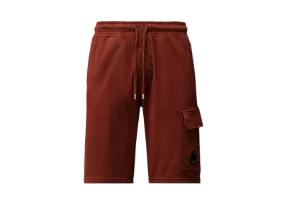 C.P. Company Light Fleece Cargo Lens Shorts "Sable Brown"