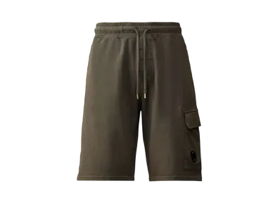 C.P. Company Light Fleece Cargo Lens Shorts "Smoked Pearl Grey"