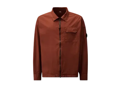 C.P. Company Organic Gabardine Full Zip Overshirt "Sable Brown"