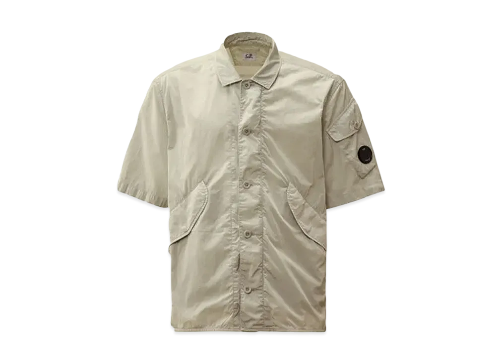 C.P. Company Chrome-R Short Sleeve Overshirt "Blue Fox Grey"