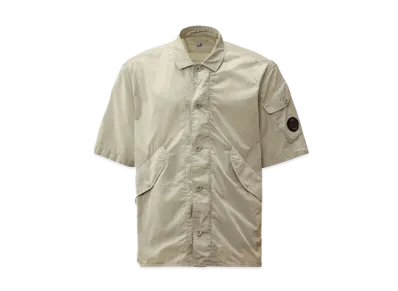 C.P. Company Chrome-R Short Sleeve Overshirt "Blue Fox Grey"