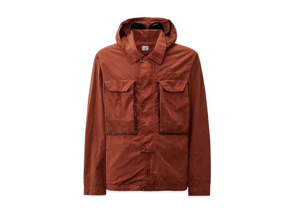 C.P. Company Flatt Nylon Goggle Overshirt "Sable Brown"