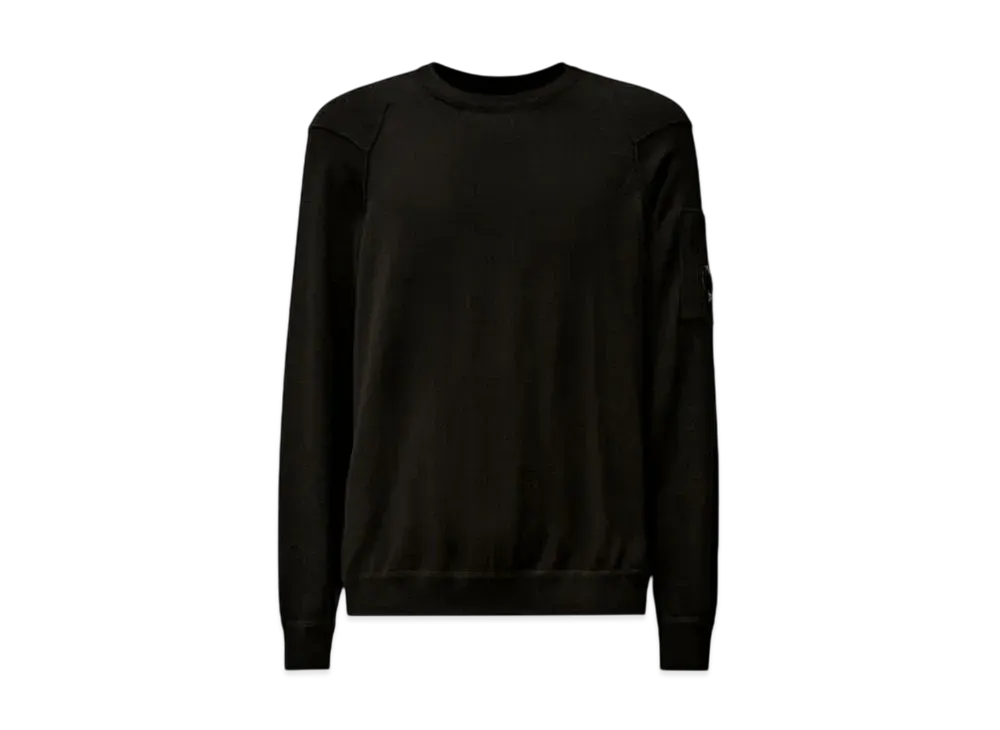 C.P. Company Sea Island Crewneck Lens Knit "Black"