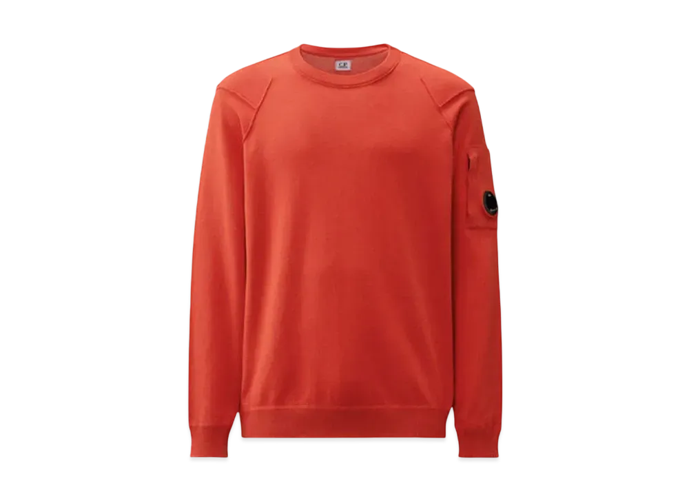 C.P. Company Sea Island Crewneck Lens Knit "Poinciana Orange"