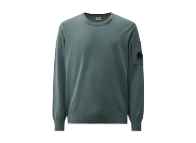 C.P. Company Cotton Crepe Crewneck Lens Knit "Stormy Weather Blue"