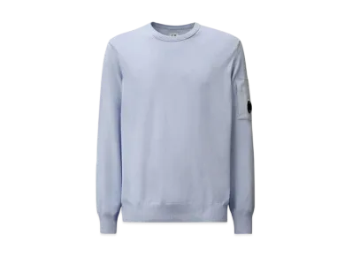 C.P. Company Cotton Crepe Crewneck Lens Knit "Cerulean Light Blue"
