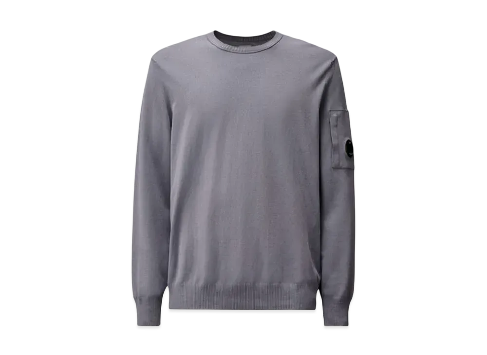 C.P. Company Cotton Crepe Crewneck Lens Knit "Lavander Violet"