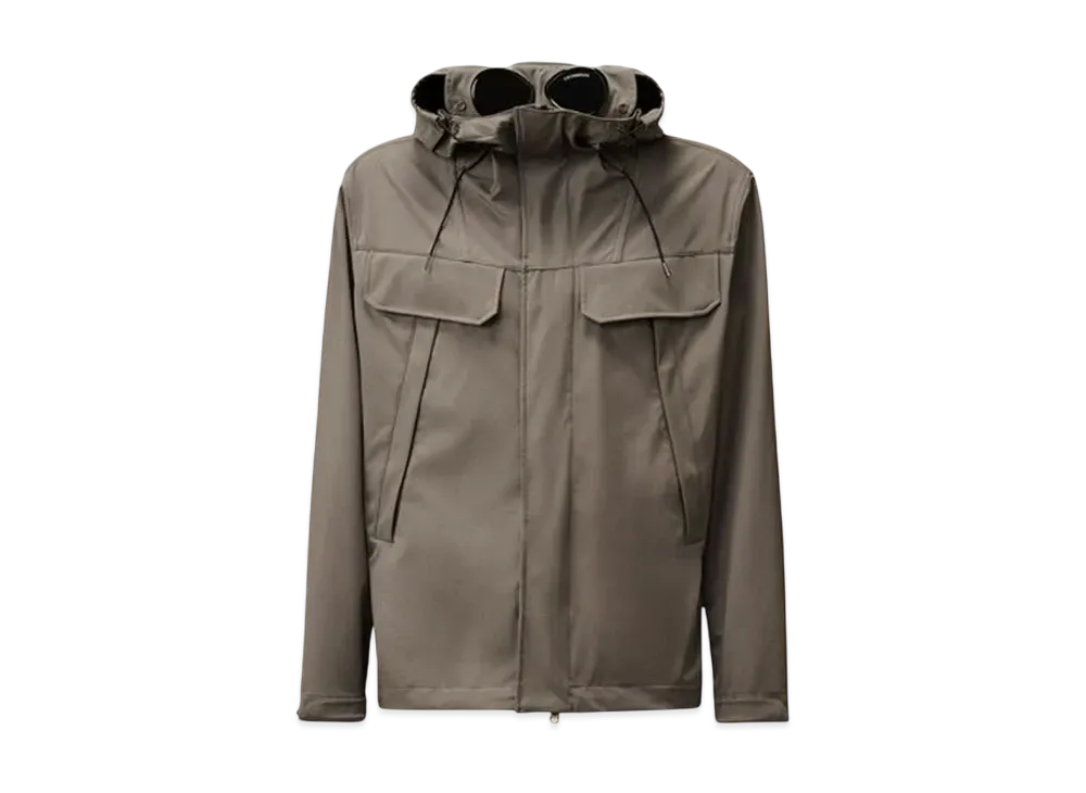 C.P. Company Shell-R Double Pocket Goggle Jacket "Smoked Pearl Grey"