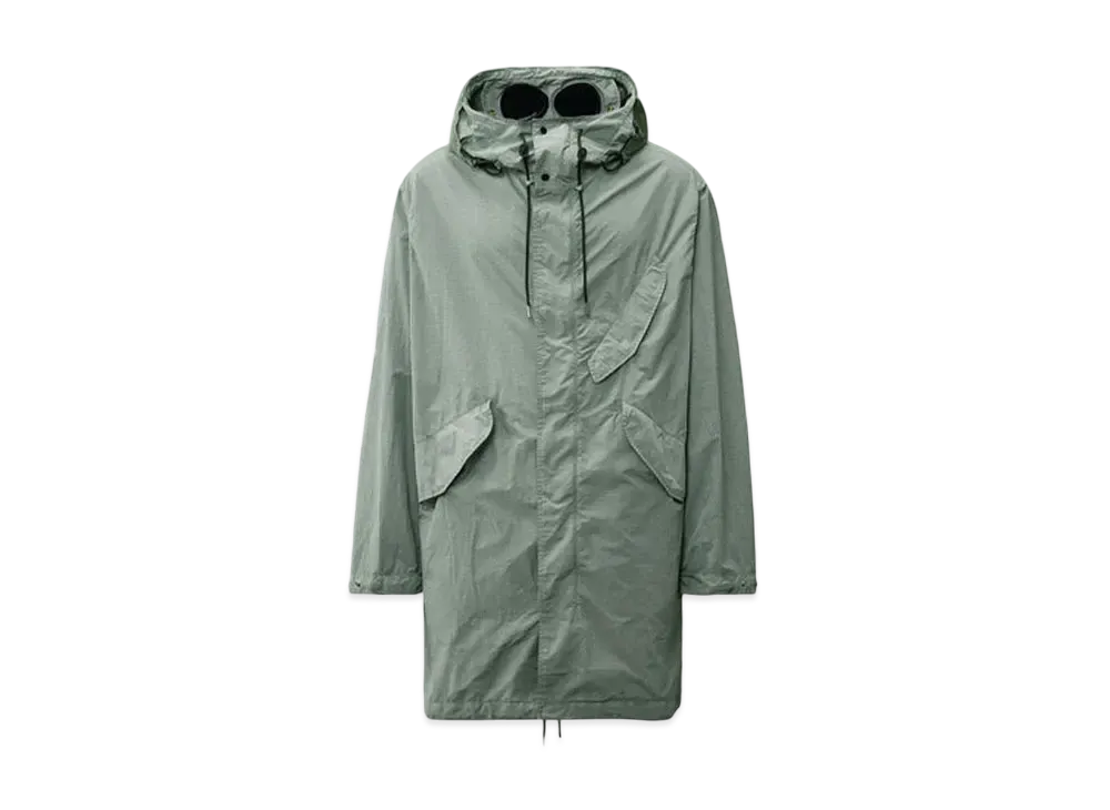 C.P. Company Flatt Nylon Goggle Fishtail Parka "Stormy Weather Blue"