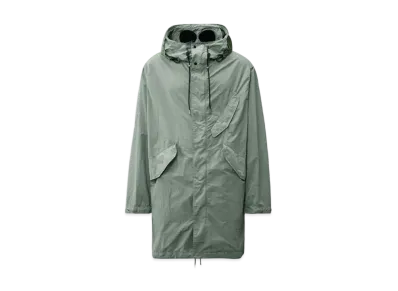 C.P. Company Flatt Nylon Goggle Fishtail Parka "Stormy Weather Blue"