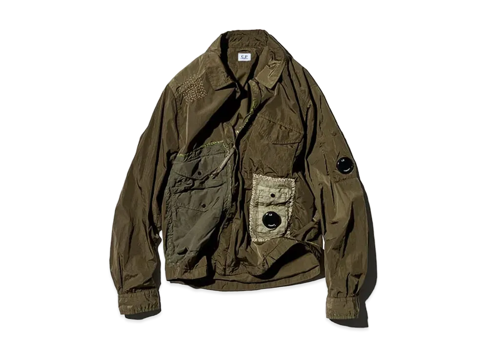 C.P. Company by Sashiko Gals Overshirt In Chrome-R Sashiko "Khaki"