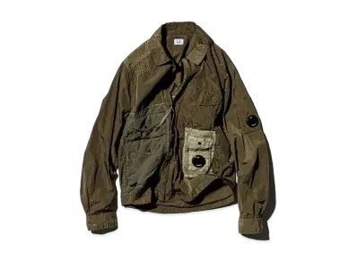C.P. Company by Sashiko Gals Overshirt In Chrome-R Sashiko "Khaki"