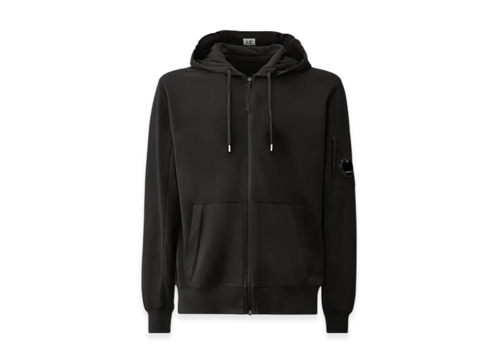 C.P. Company Light Fleece Zipped Hoodie "Black"