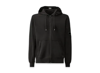 C.P. Company Light Fleece Zipped Hoodie "Black"